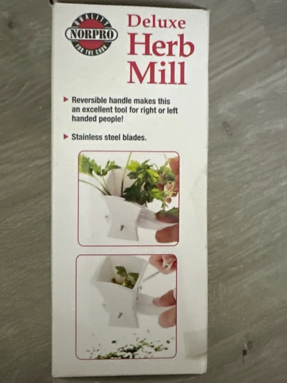 NEW IN BOX Norpro Deluxe Herb Mill - White